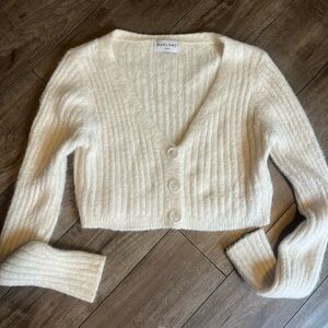Marlow Cream Ribbed Women's Cardigan
